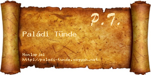 Paládi Tünde névjegykártya